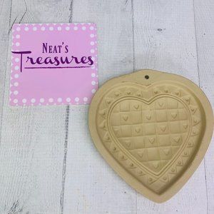 Brown Bag Cookie Art 1993 Hill Design DOUBLE HEART Angel Arrow Dough Stone Mold